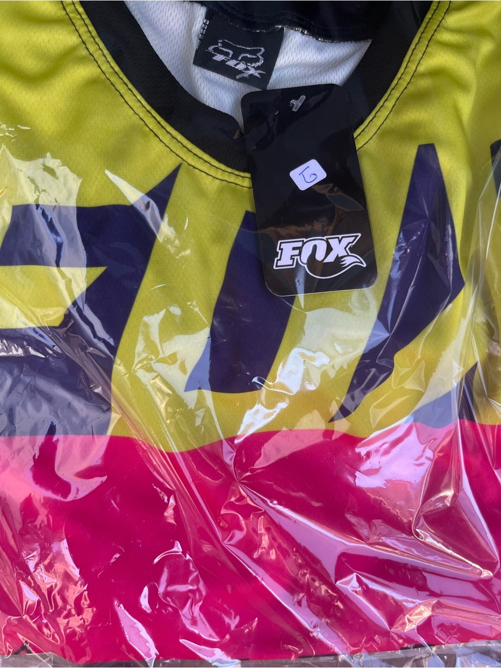 Fox Kids Colorblock Logo Tee in Yellow, Pink & Purple